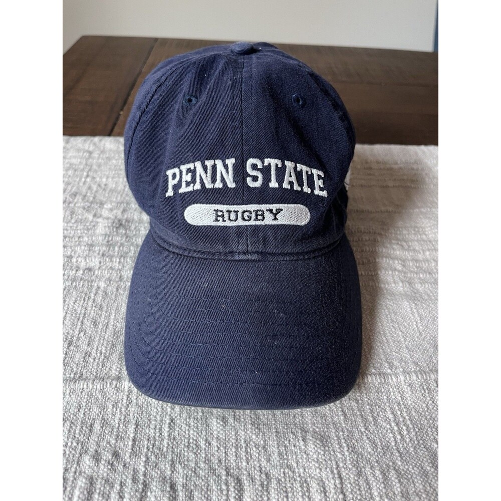 Penn State Legacy Rugby Hat Cap Adjustable OSFM.  Blue White Logo Rare
